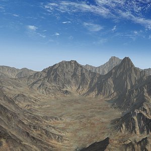 mountain range valley 3D model