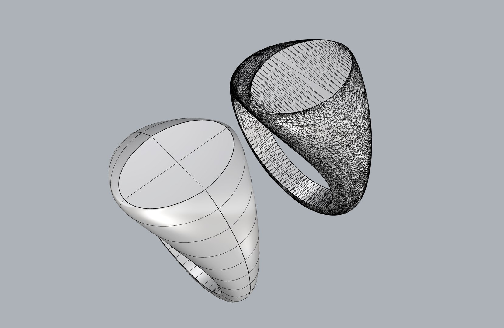 Oval Top Rings Making Program based on Open CASCADE Technology 3D model ...