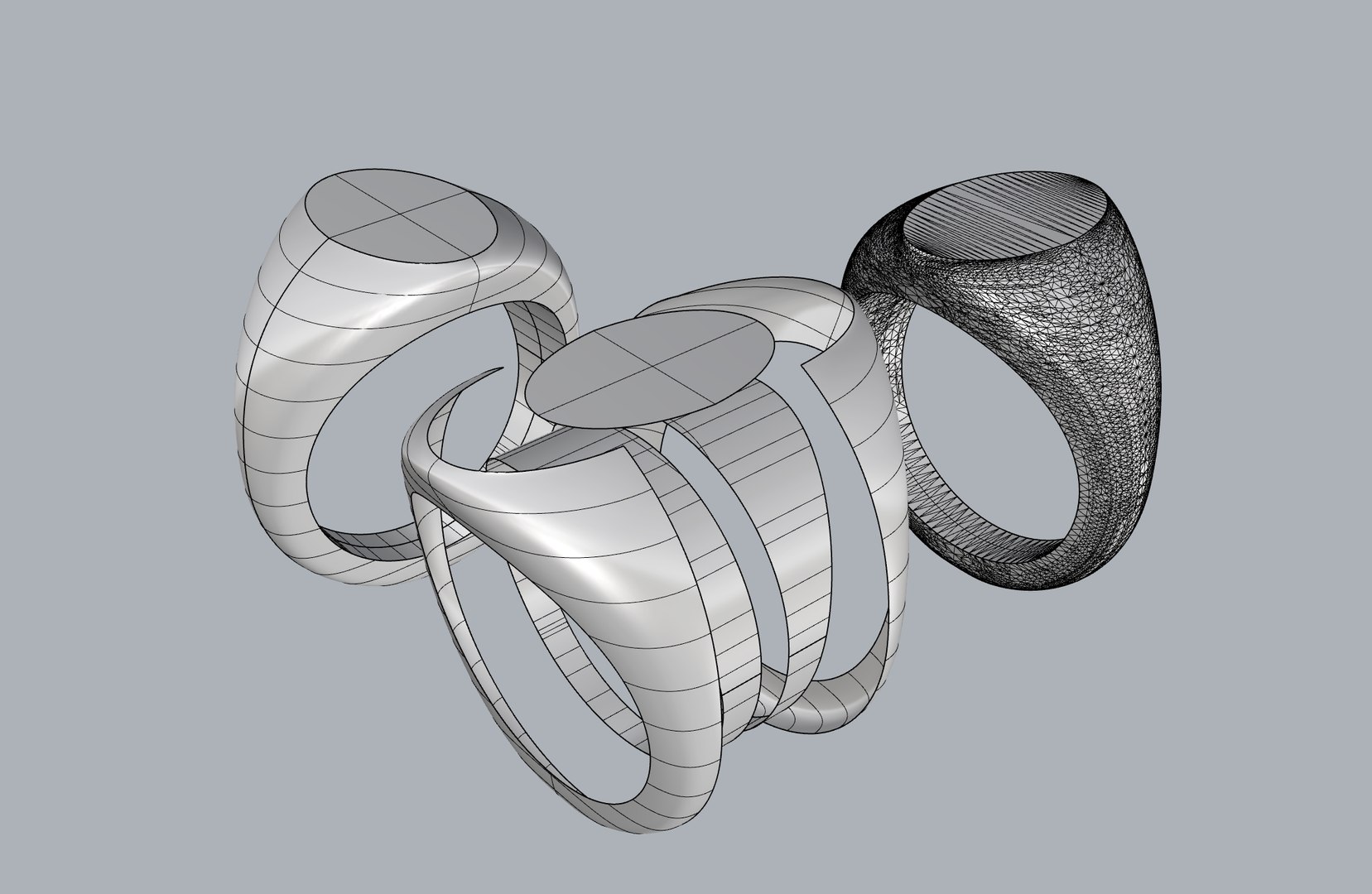 Oval Top Rings Making Program based on Open CASCADE Technology 3D model ...