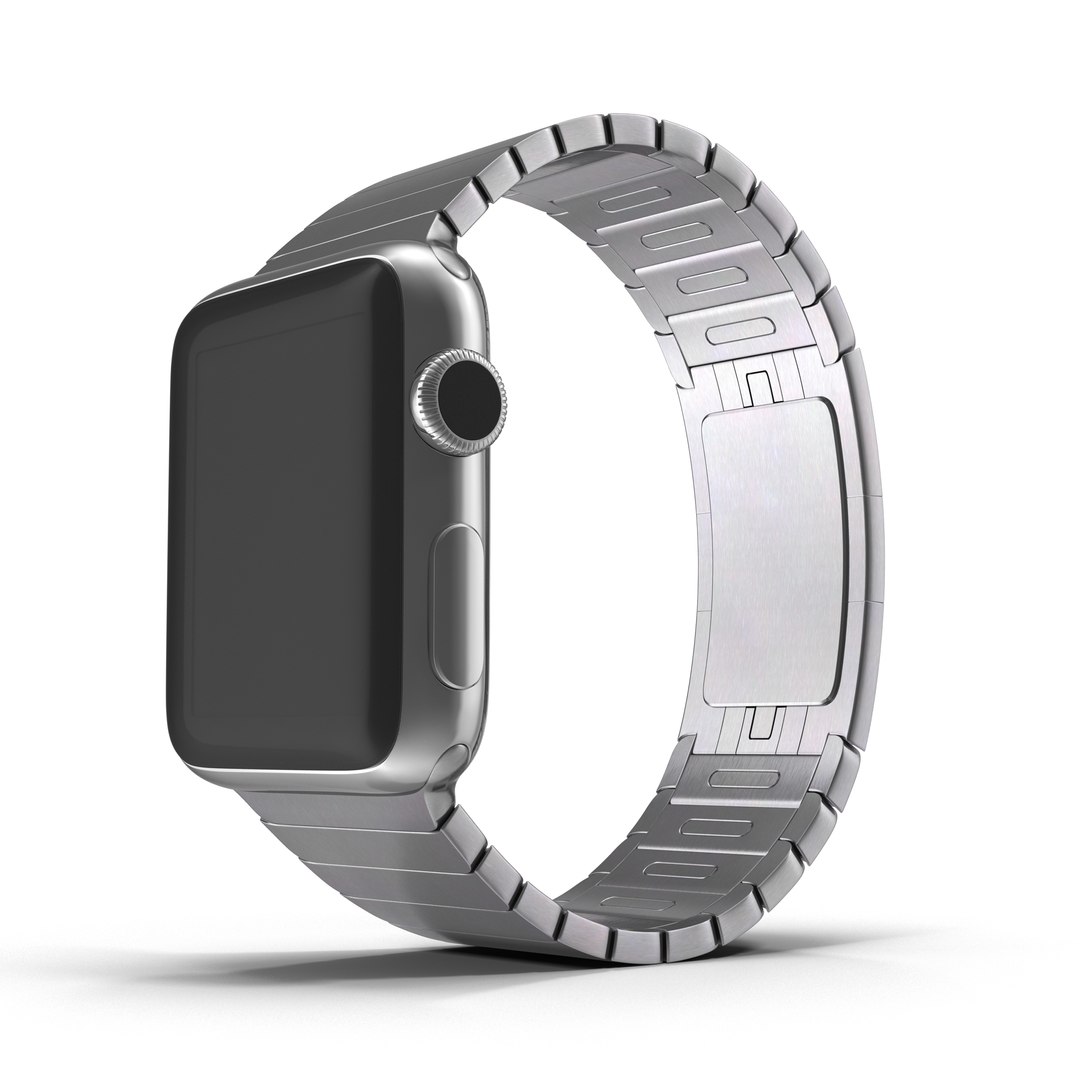 Apple Watch 38mm Link Bracelet 3D Model preview