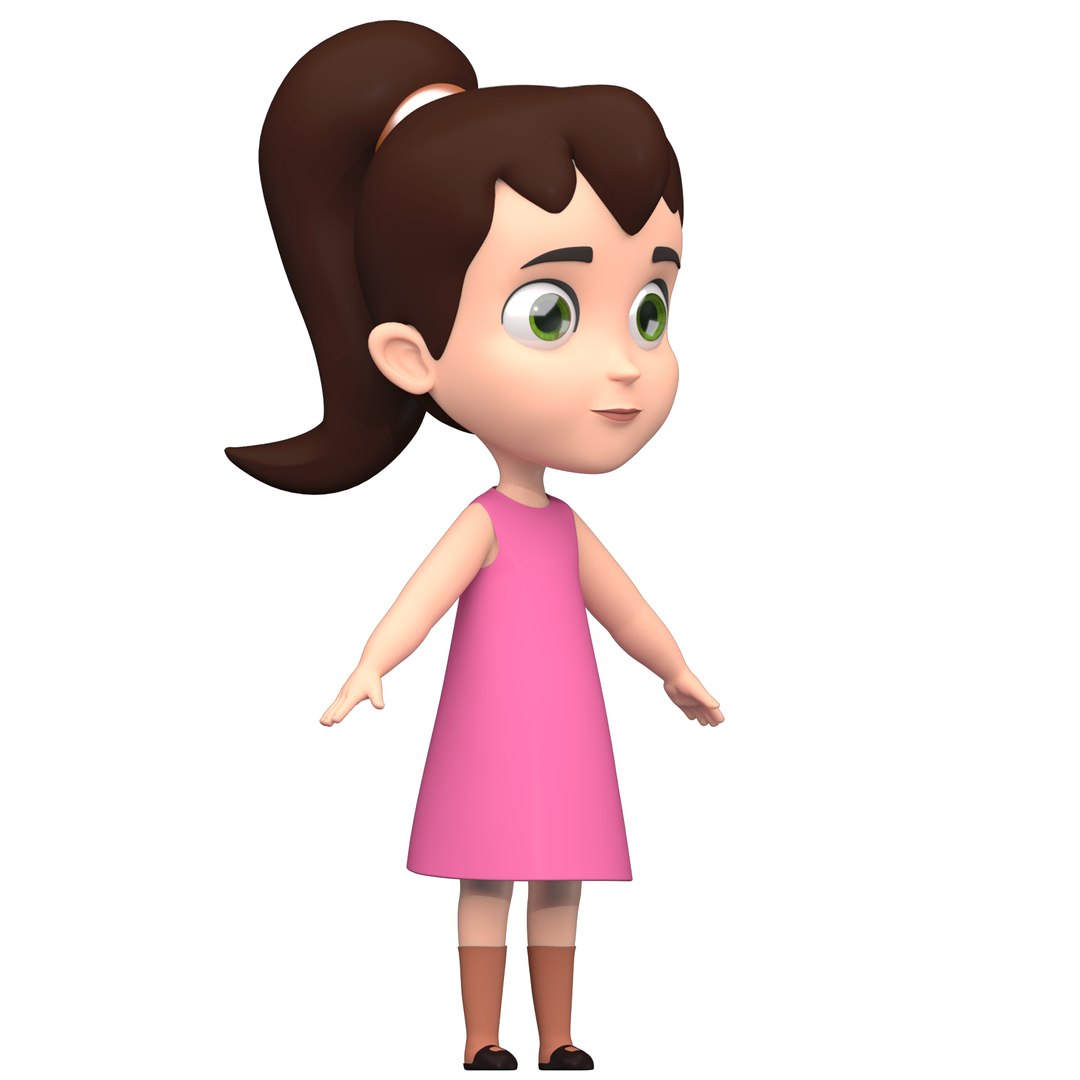 Cartoon Toon Girl 3D Model - TurboSquid 1513891