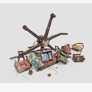 Destroyed Ferris Wheel 3D model