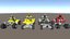 Bicicletas Low Poly Quad com Rider