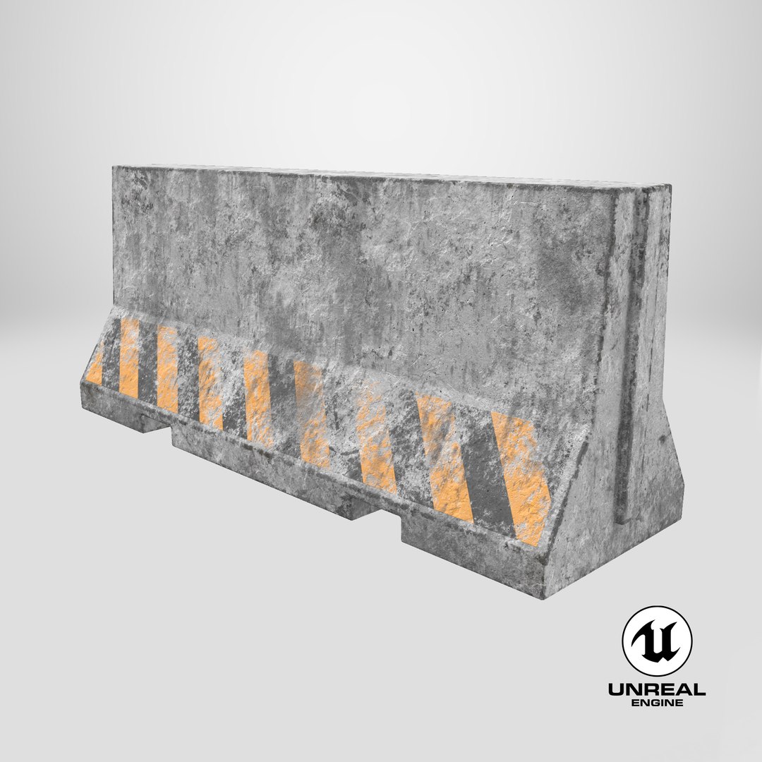 3D Old Concrete Barrier model https://p.turbosquid.com/ts-thumb/vE/xiZfQp/nc/stemcell_unreal_render/png/1715712876/1920x1080/fit_q87/e4c2224f33d1991c34978cbcb768b478e30d2927/stemcell_unreal_render.jpg