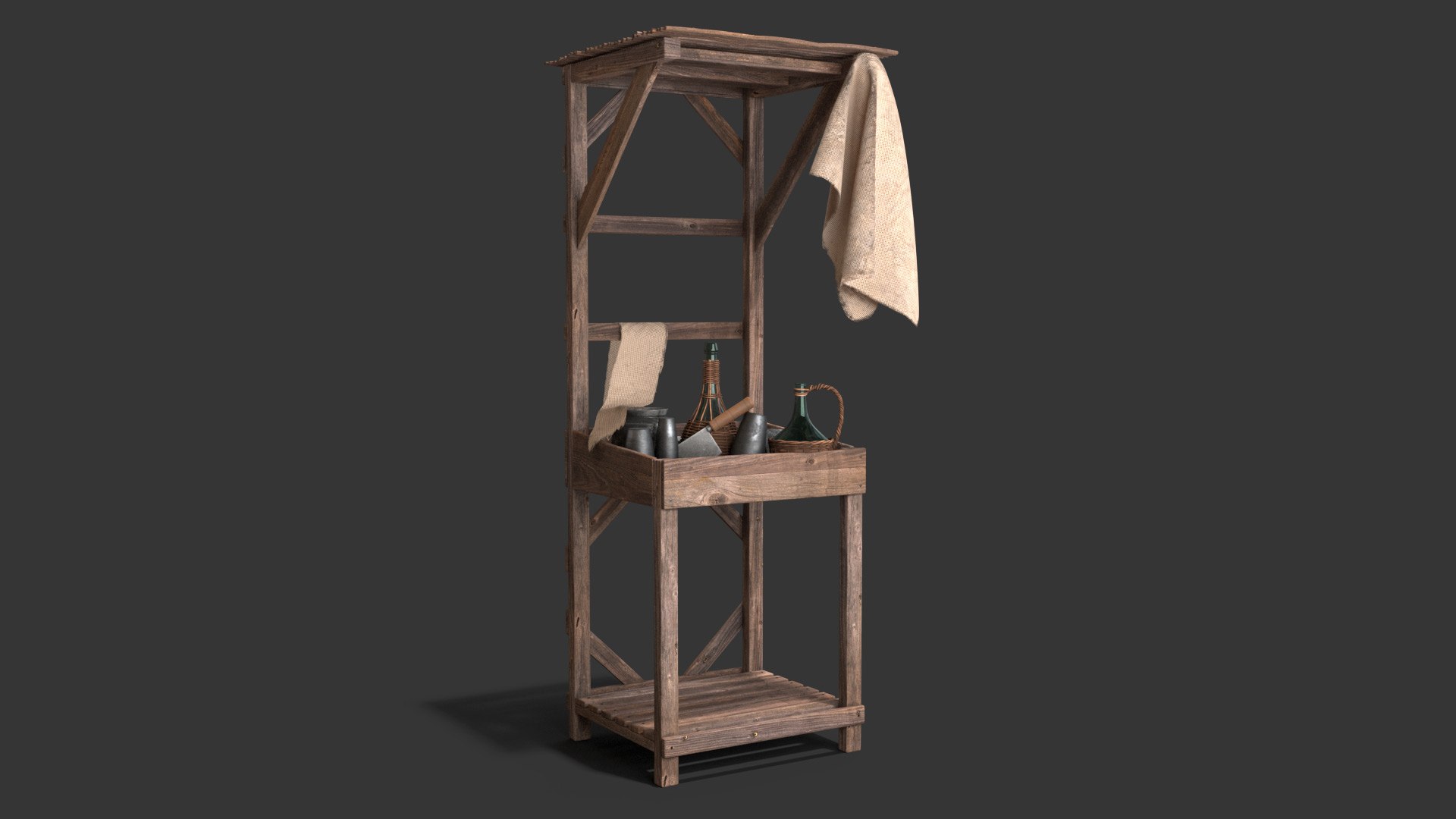 Medieval MarketStall003 8K PBR Textures 3D Model - TurboSquid 2005055