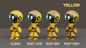 Rigged Cute Robot Character