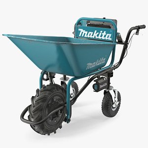 3D Makita DCU180ZB Electric Wheelbarrow with Bucket Dusty model