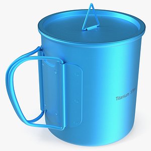 3D Compact Boiling Mug Titanium Alloy Blue model