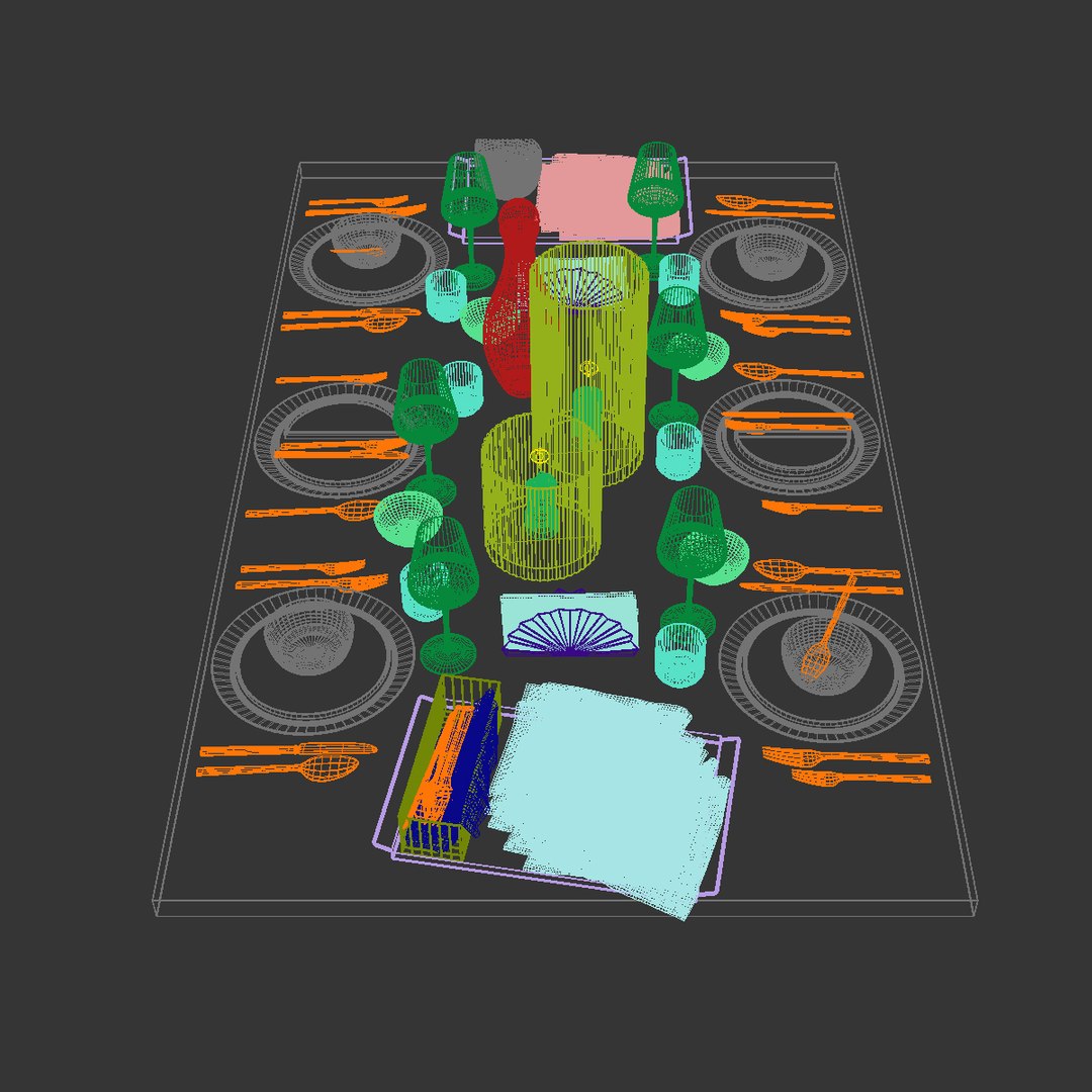 3D Table Set 7 Model - TurboSquid 1368583