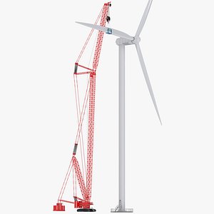 LIEBHERR LR 11000 Heawy Crawler Crane and Wind Turbine model