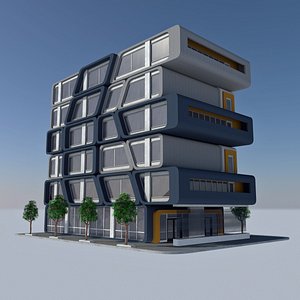 Modern Sci Fi Apartment City Building - HD Futuristic Cityscape Tile 7