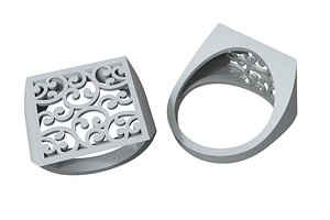 jewelry gold ring pattern 3D model