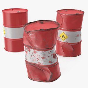 crude oil barrels set 3D model