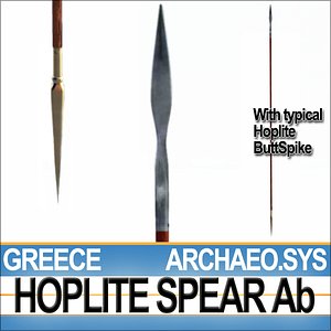 Greek Hoplite Spear Model Ab - ARCHAEO.SYS 3D