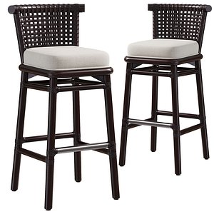 3D LACED RAWHIDE BARSTOOL by baker model