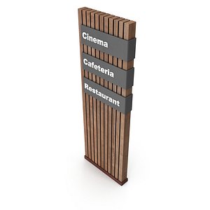 Wood and Metal Detailing Totem Sign 3D