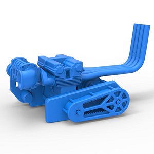 Diecast Engine of Top fuel dragster motorcycle Scale 1 to 25 3D model