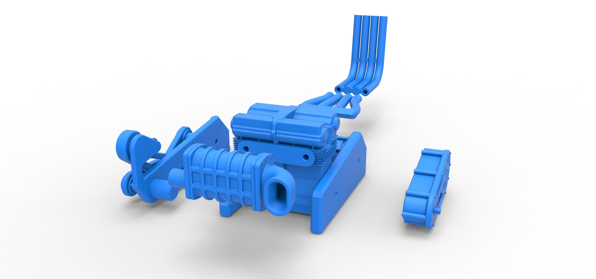 Diecast Engine Of Top Fuel Dragster Motorcycle Scale 1 To 25 3D Model ...