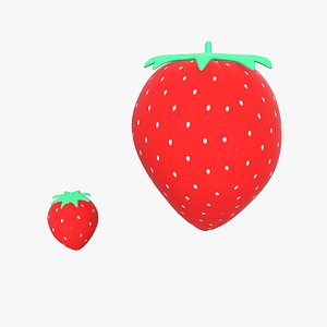 3D plush strawberry pbr cute
