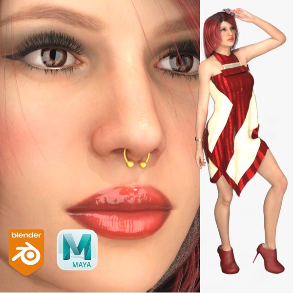 3D Realistic Rigged Girl-Kaly model