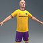 Jogador de futebol 3D 4K equipado