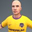 Jogador de futebol 3D 4K equipado