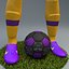 Jogador de futebol 3D 4K equipado