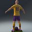 Jogador de futebol 3D 4K equipado