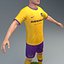 Jogador de futebol 3D 4K equipado