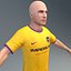 Jogador de futebol 3D 4K equipado