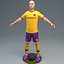 Jogador de futebol 3D 4K equipado