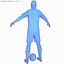 Jogador de futebol 3D 4K equipado