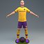 Jogador de futebol 3D 4K equipado