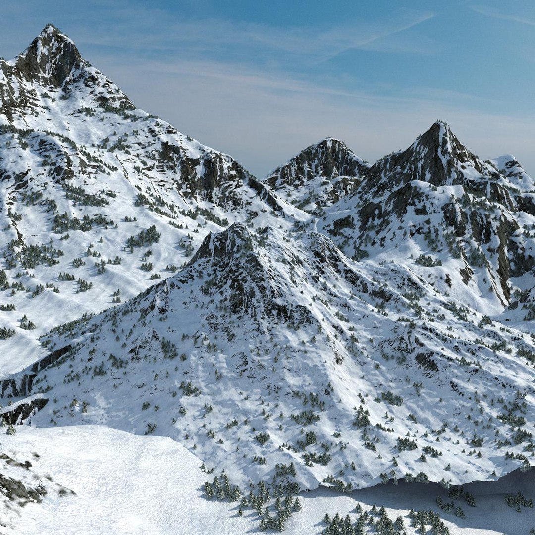 Snow mountain 3D model - TurboSquid 1227271