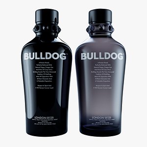 3D model Bulldog London Gin Bottles