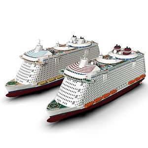 3D Low Poly Passenger Ship