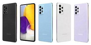 Samsung Galaxy A72 All Colors Low Poly model