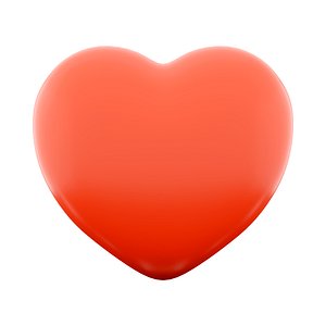 red heart shape icon 3D