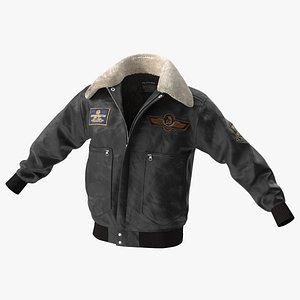 Aviator Flying Jacket Black Fur