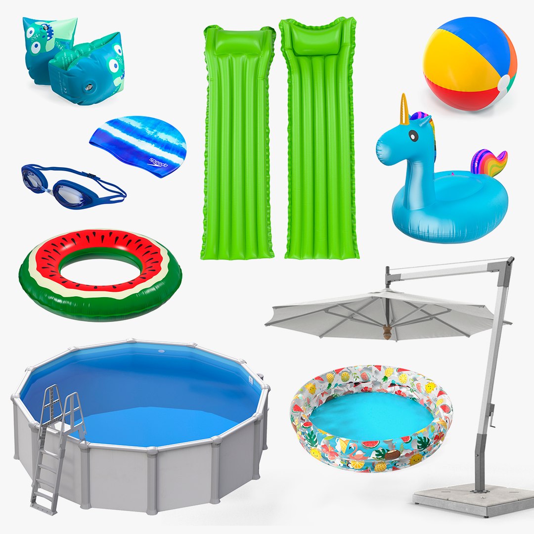 Swimming Pool and Accessories Collection 7 3D model preview