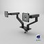 Dual Monitor Arm 3D model