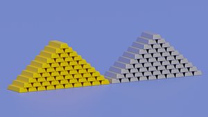 Gold Bar Silver Bar Big Piramid Stack