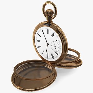 Vintage Brass Pocket Watch Open