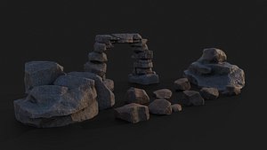 3D rock stone landscape model