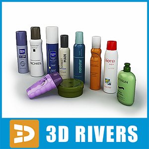 Soap and shampoo bottles set by 3DRivers