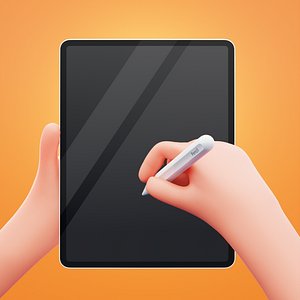 Simple Hand Holding Tab  Pen 3D