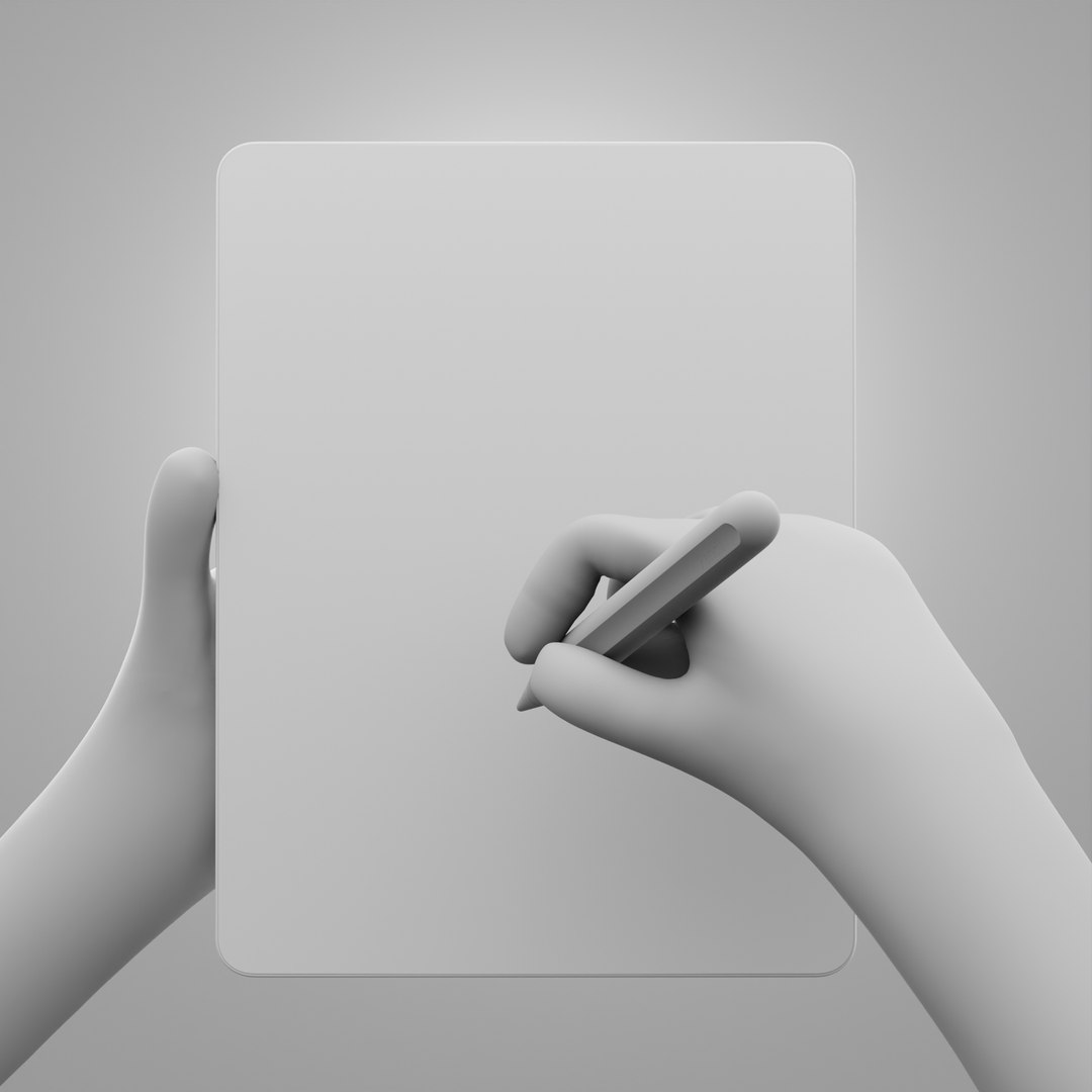 Simple Hand Holding Tab Pen 3D - TurboSquid 2326069