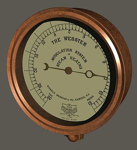 Vintage, "The Webster" Steam Heating Modulation Gauge (1889)