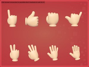 Cartoon Hands Pack 3D