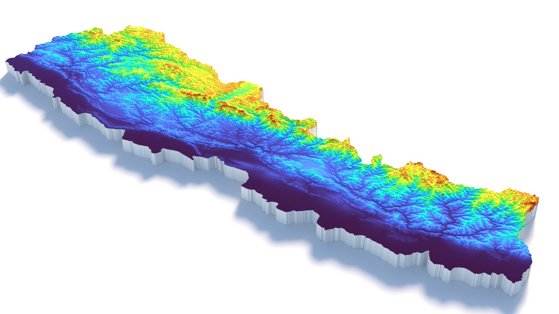 3D Nepal Terrain Map - TurboSquid 2336540